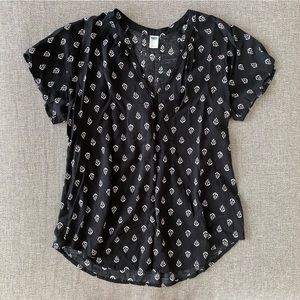 Black Patterned Women's Top